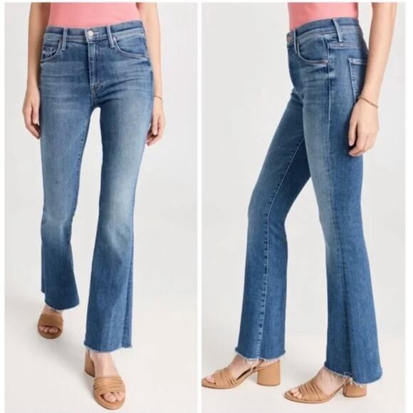 MOTHER Denim - Mother Jeans 25 Blue The Weekender Fray Walking On Coals Flare Denim Minimalist